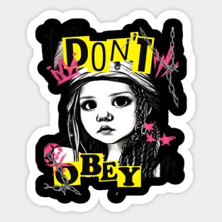 Pirate baby girls don't obey Sticker